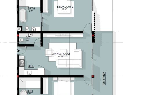 Belmonte 2-bedroom floor plan