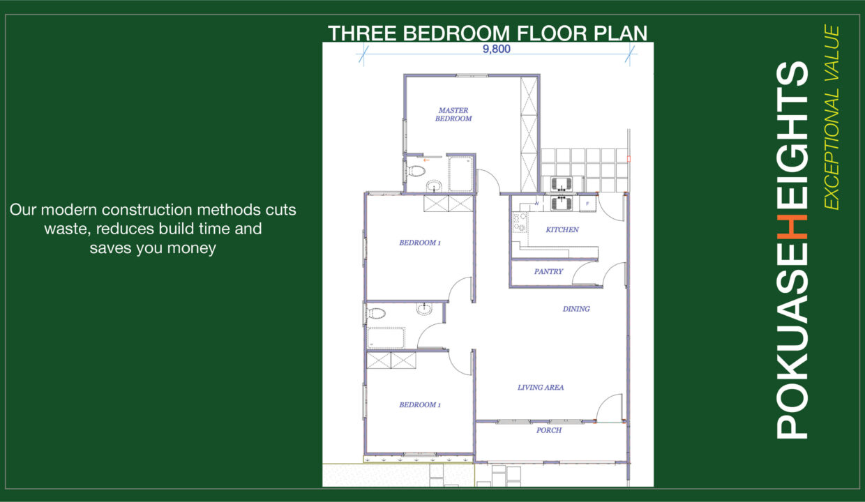 3- Bedroom floor plan