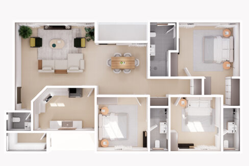 Apartment - Type F (three bed)